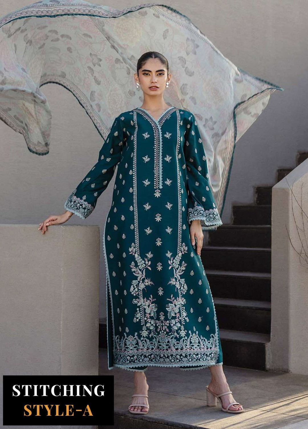 Zainab Chotani Embroidered Lawn Suits Unstitched 3 Piece ZC25TL D-08 Mina - Summer Collection