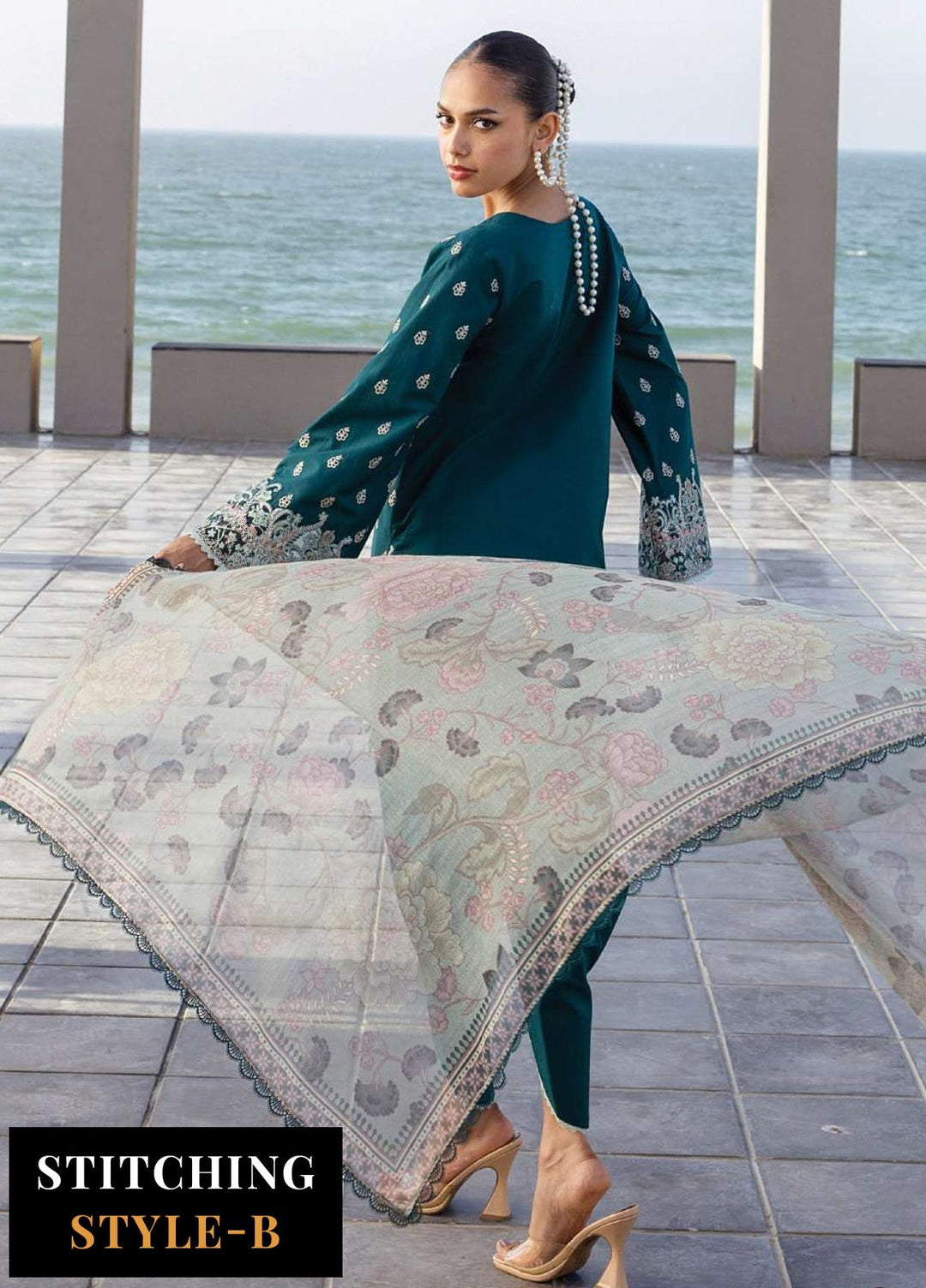 Zainab Chotani Embroidered Lawn Suits Unstitched 3 Piece ZC25TL D-08 Mina - Summer Collection