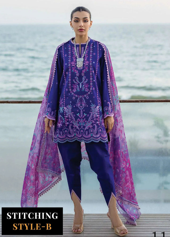 Zainab Chotani Embroidered Lawn Suits Unstitched 3 Piece ZC25TL D-11 Alayah - Summer Collection