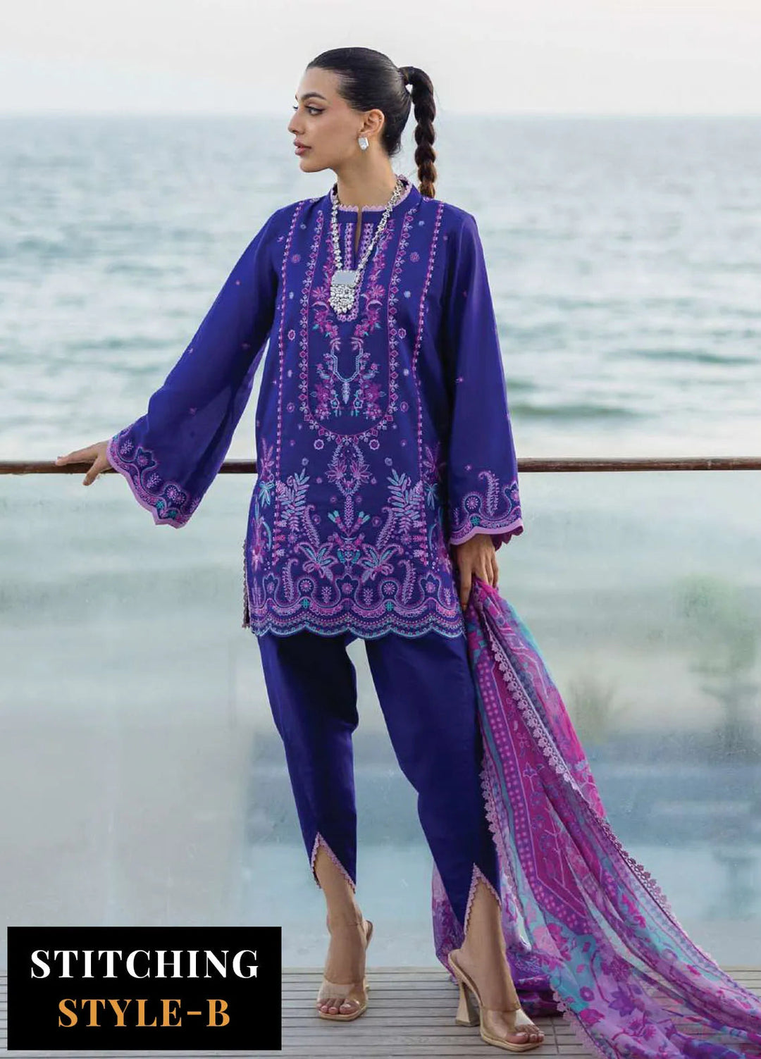 Zainab Chotani Embroidered Lawn Suits Unstitched 3 Piece ZC25TL D-11 Alayah - Summer Collection
