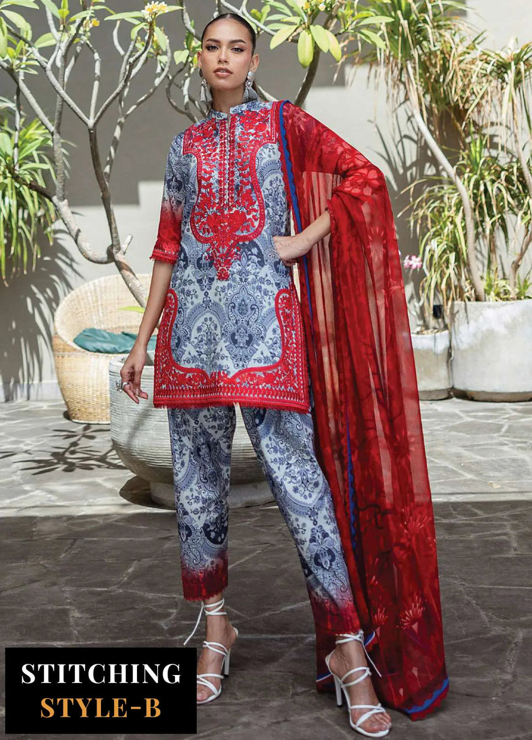 Zainab Chotani Embroidered Lawn Suits Unstitched 3 Piece ZC25TL D-16 Syra - Summer Collection