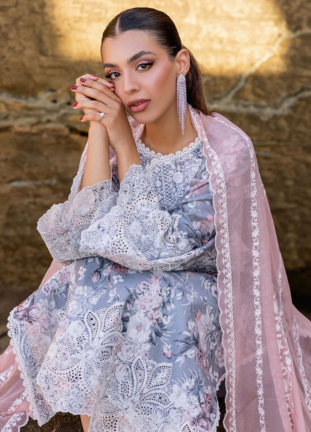 Zainab Chottani Chikankari Lawn Suits Unstitched 3 Piece ZC24CL D-10A Lana - Summer Collection