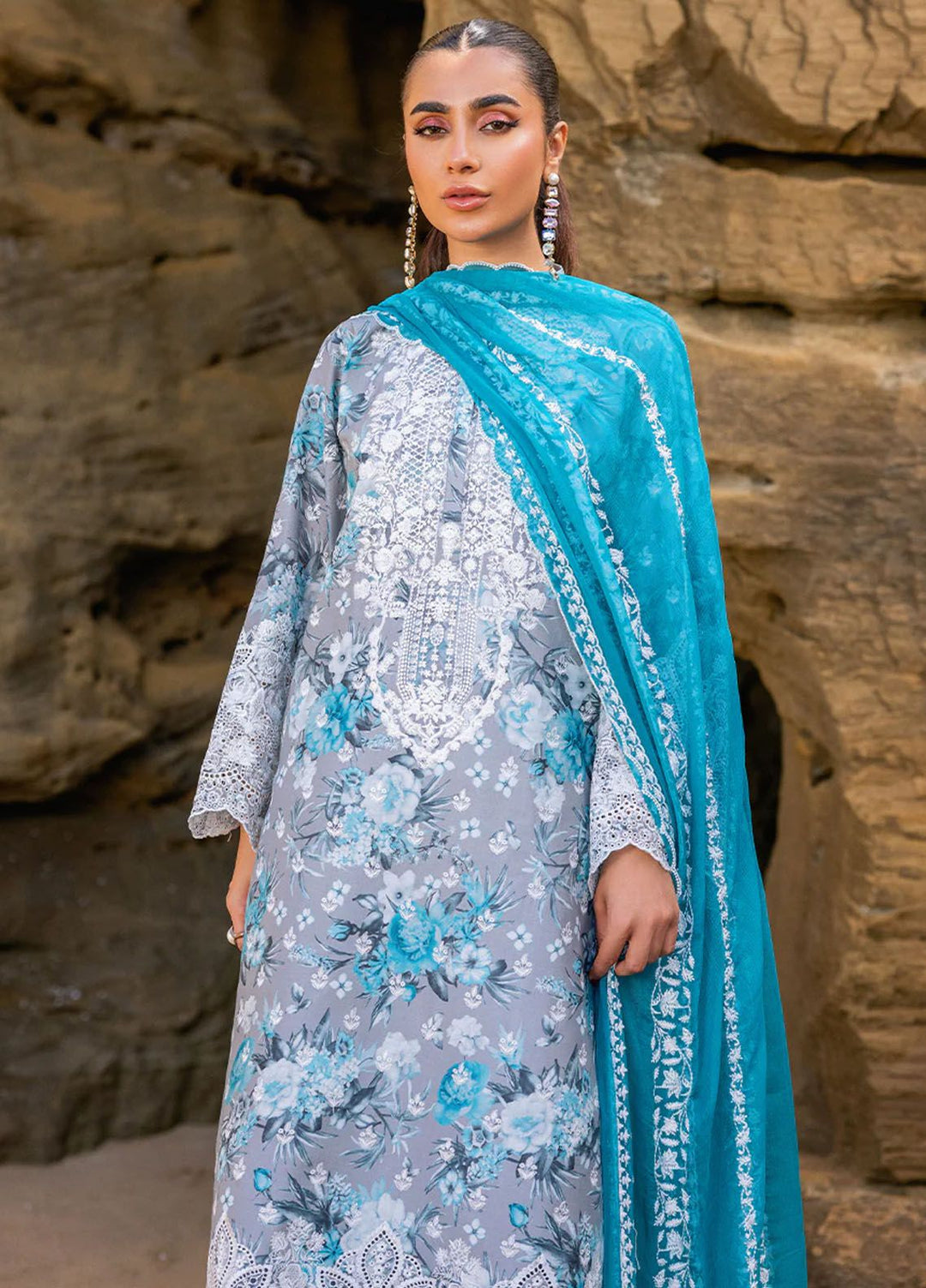 Zainab Chottani Chikankari Lawn Suits Unstitched 3 Piece ZC24CL D-10B Lana - Summer Collection