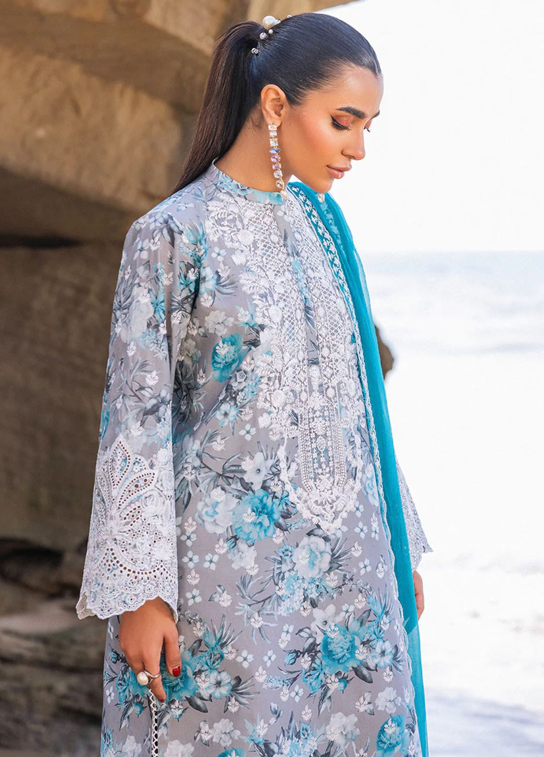 Zainab Chottani Chikankari Lawn Suits Unstitched 3 Piece ZC24CL D-10B Lana - Summer Collection