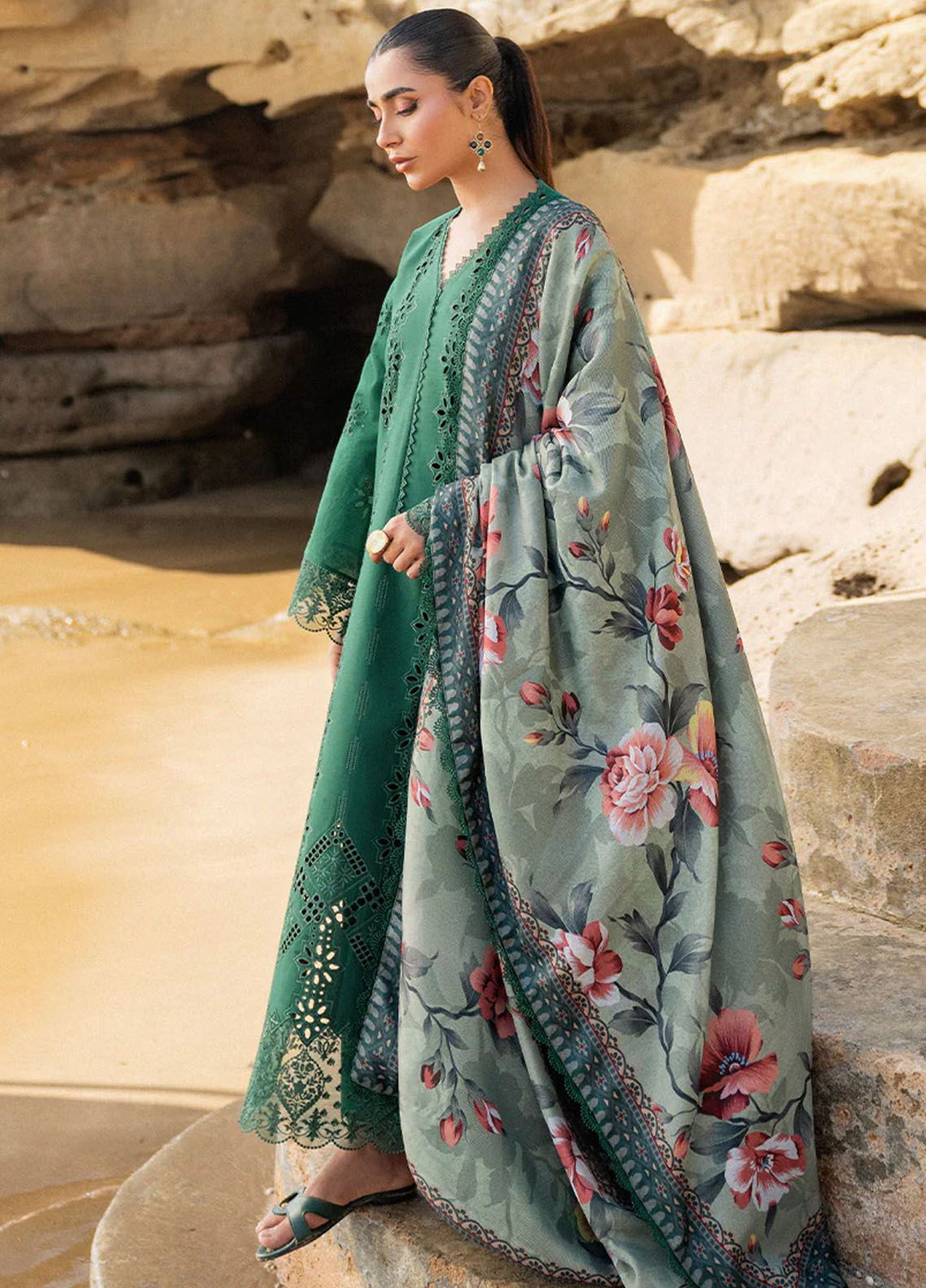 Zainab Chottani Chikankari Lawn Suits Unstitched 3 Piece ZC24CL D-1A Aysel - Summer Collection