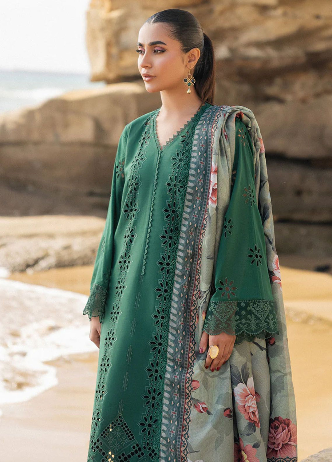 Zainab Chottani Chikankari Lawn Suits Unstitched 3 Piece ZC24CL D-1A Aysel - Summer Collection