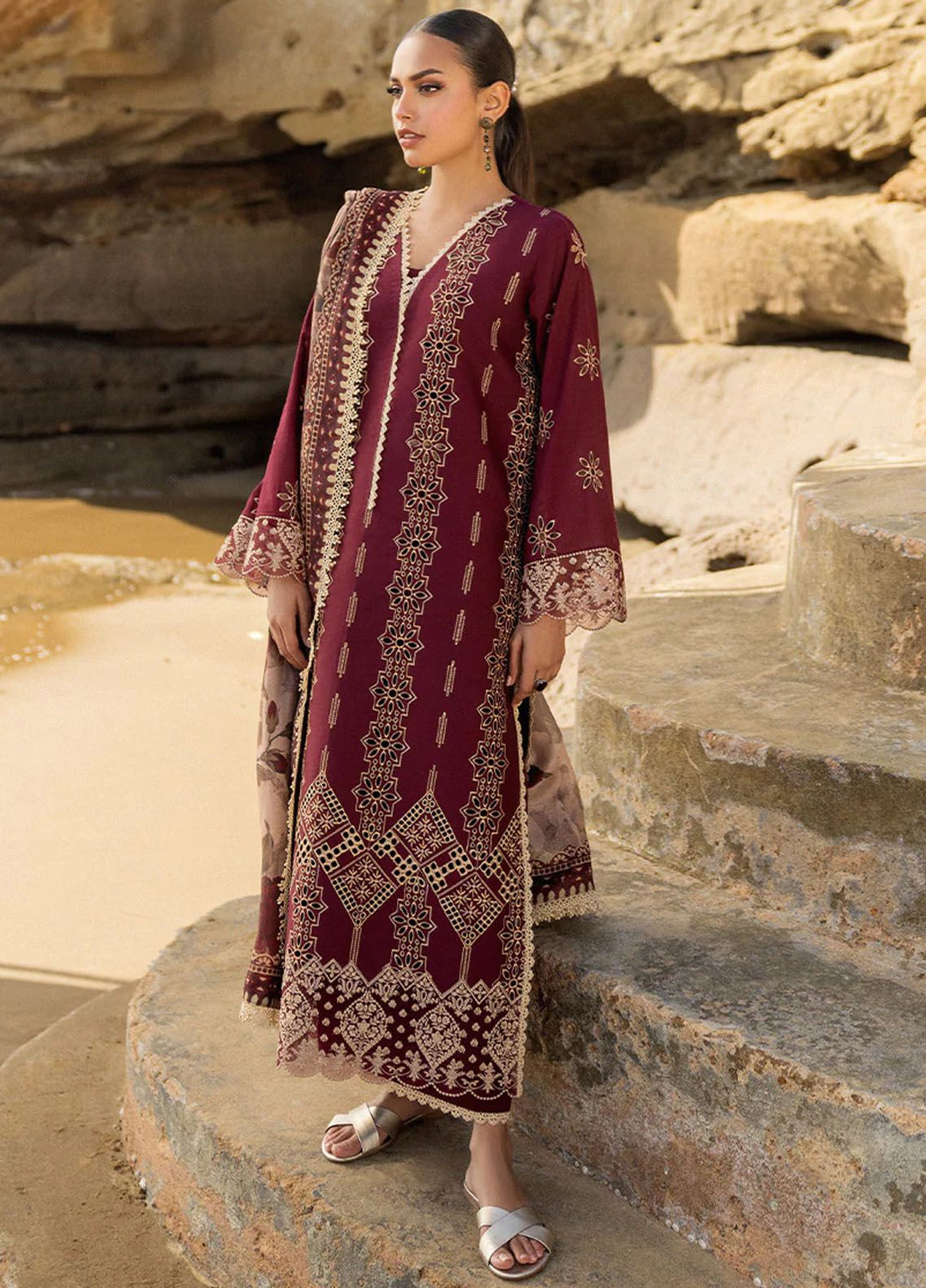 Zainab Chottani Chikankari Lawn Suits Unstitched 3 Piece ZC24CL D-1B Aysel - Summer Collection