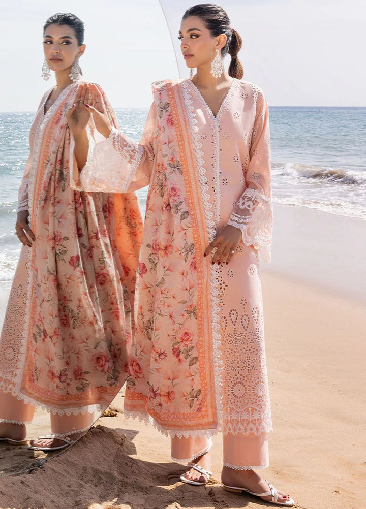 Zainab Chottani Chikankari Lawn Suits Unstitched 3 Piece ZC24CL D-2A Nora - Summer Collection