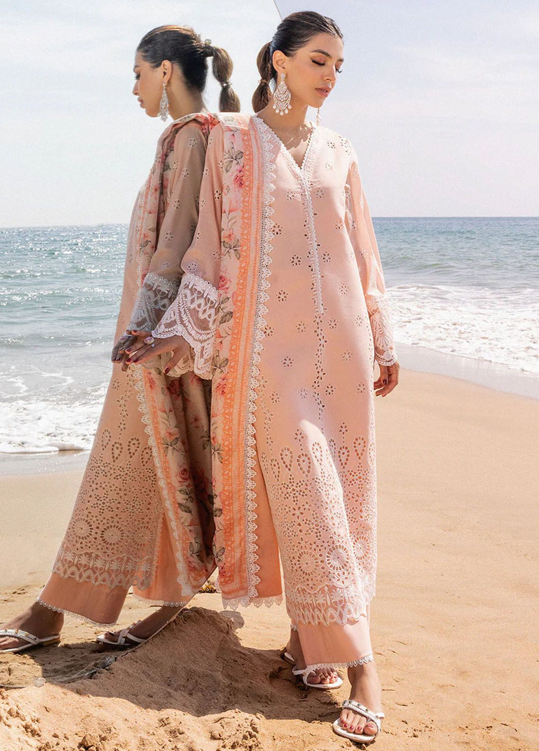 Zainab Chottani Chikankari Lawn Suits Unstitched 3 Piece ZC24CL D-2A Nora - Summer Collection