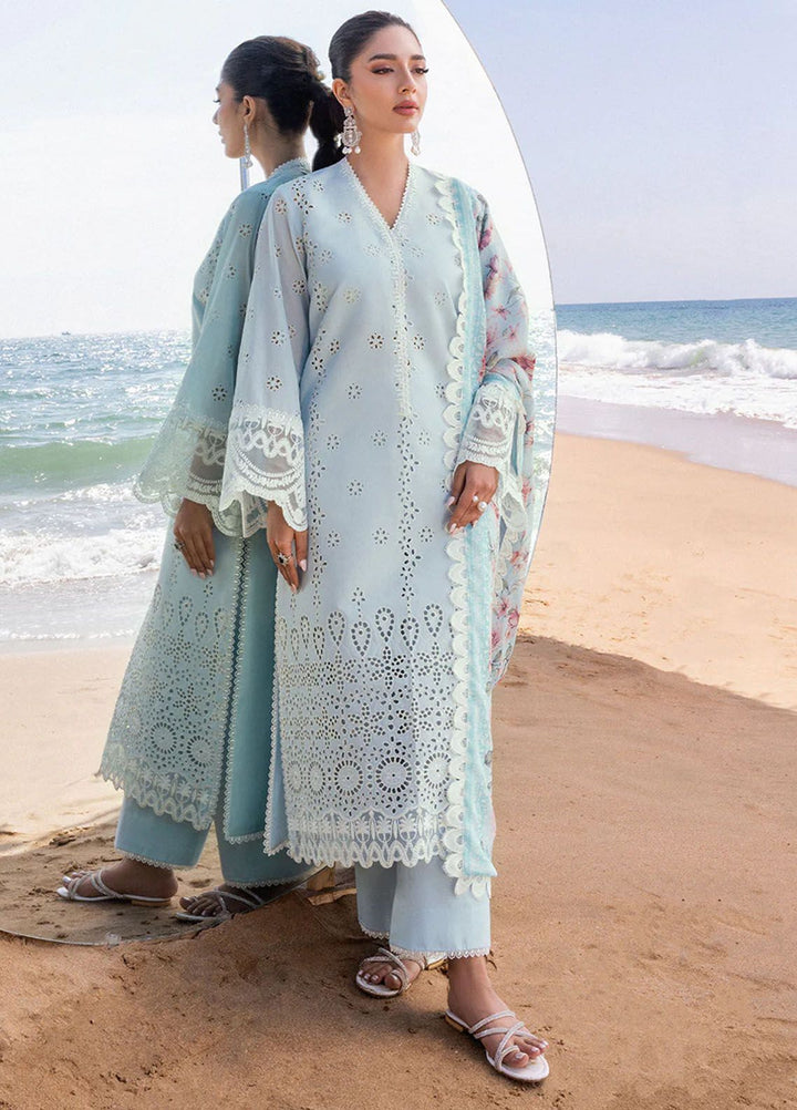 Zainab Chottani Chikankari Lawn Suits Unstitched 3 Piece ZC24CL D-2B Nora - Summer Collection