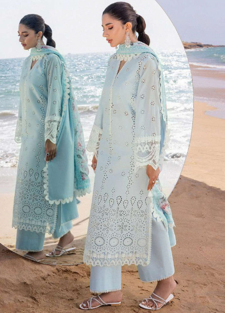 Zainab Chottani Chikankari Lawn Suits Unstitched 3 Piece ZC24CL D-2B Nora - Summer Collection