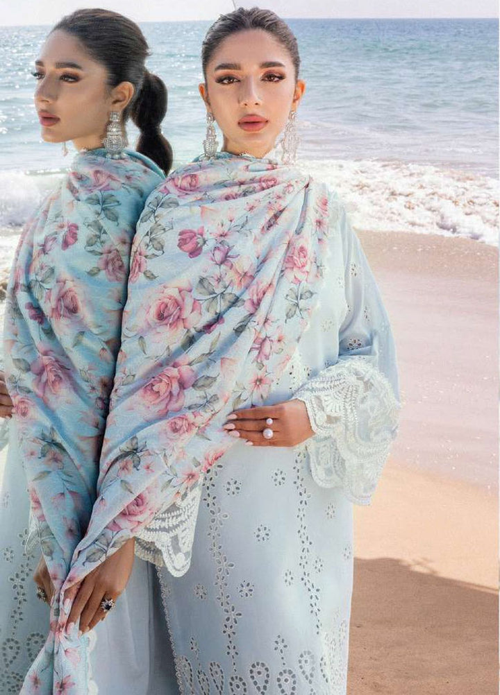 Zainab Chottani Chikankari Lawn Suits Unstitched 3 Piece ZC24CL D-2B Nora - Summer Collection