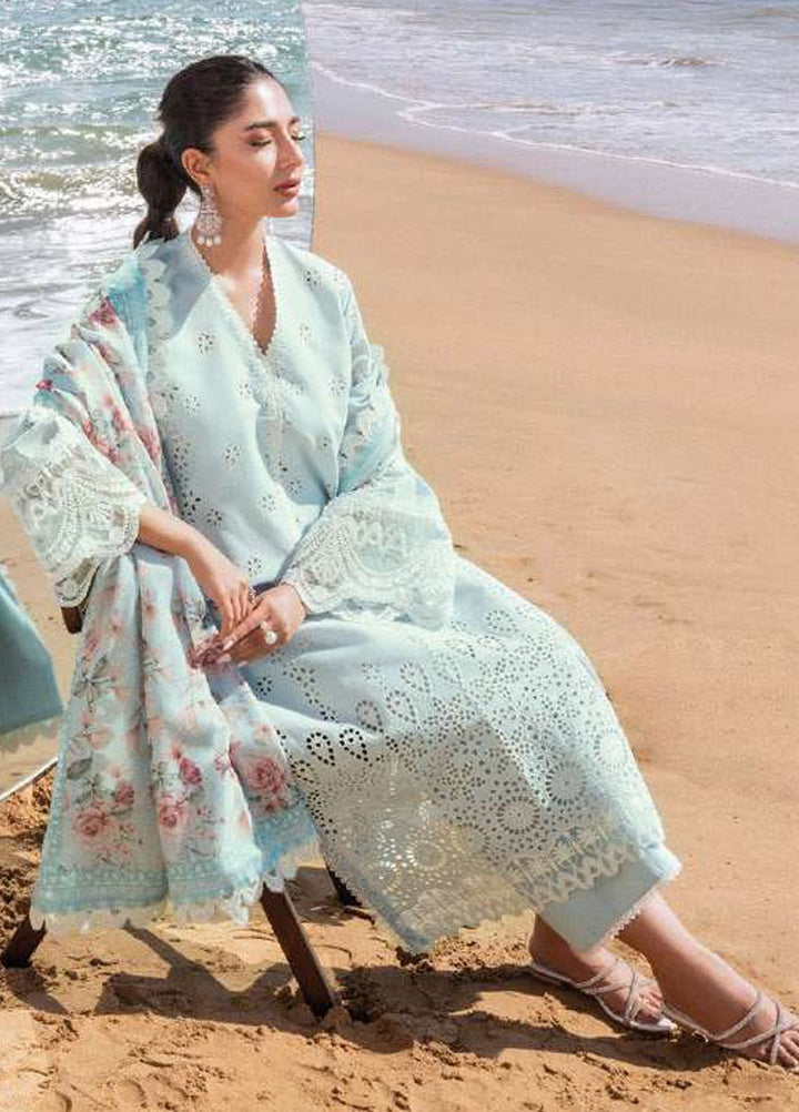 Zainab Chottani Chikankari Lawn Suits Unstitched 3 Piece ZC24CL D-2B Nora - Summer Collection