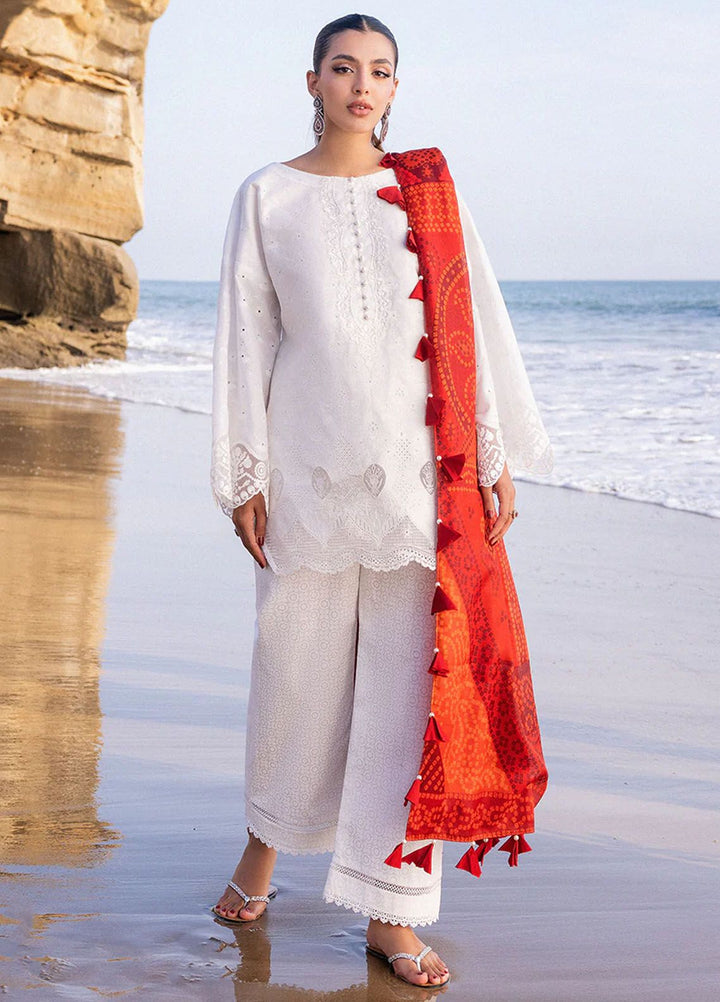 Zainab Chottani Chikankari Lawn Suits Unstitched 3 Piece ZC24CL D-3A Chunari - Summer Collection