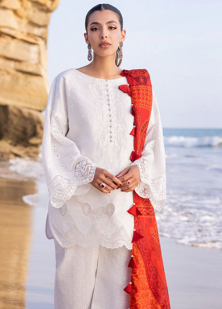 Zainab Chottani Chikankari Lawn Suits Unstitched 3 Piece ZC24CL D-3A Chunari - Summer Collection