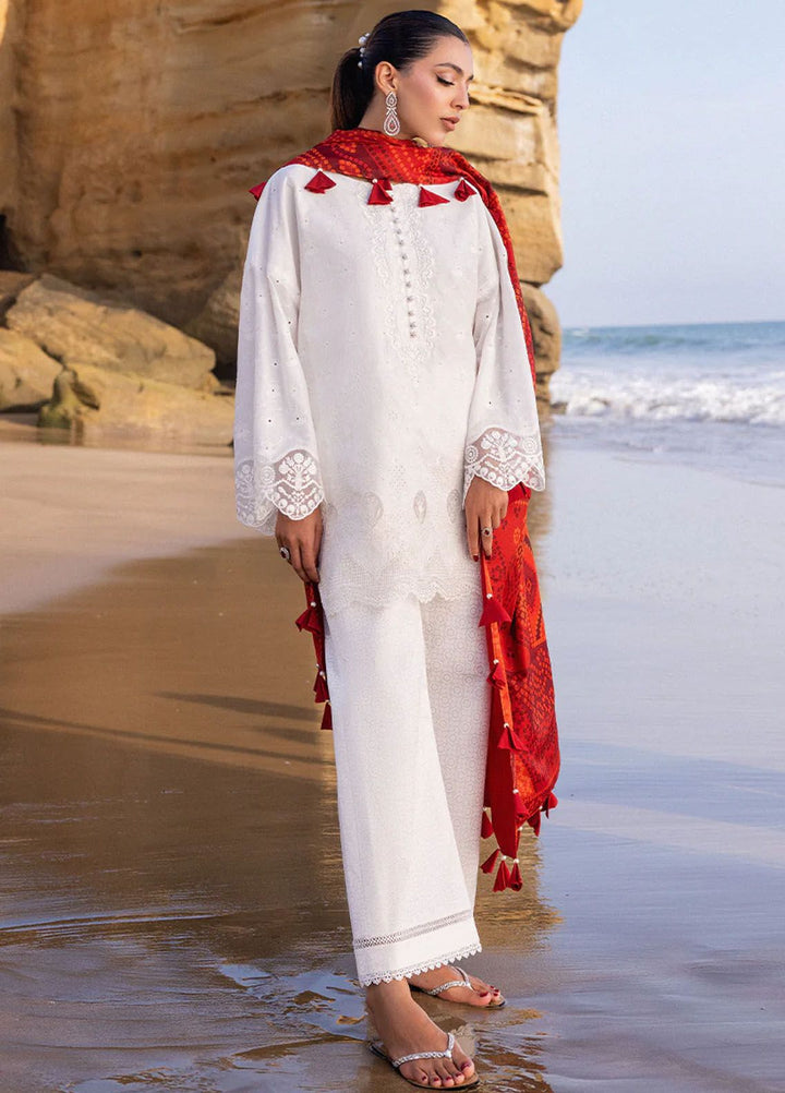 Zainab Chottani Chikankari Lawn Suits Unstitched 3 Piece ZC24CL D-3A Chunari - Summer Collection