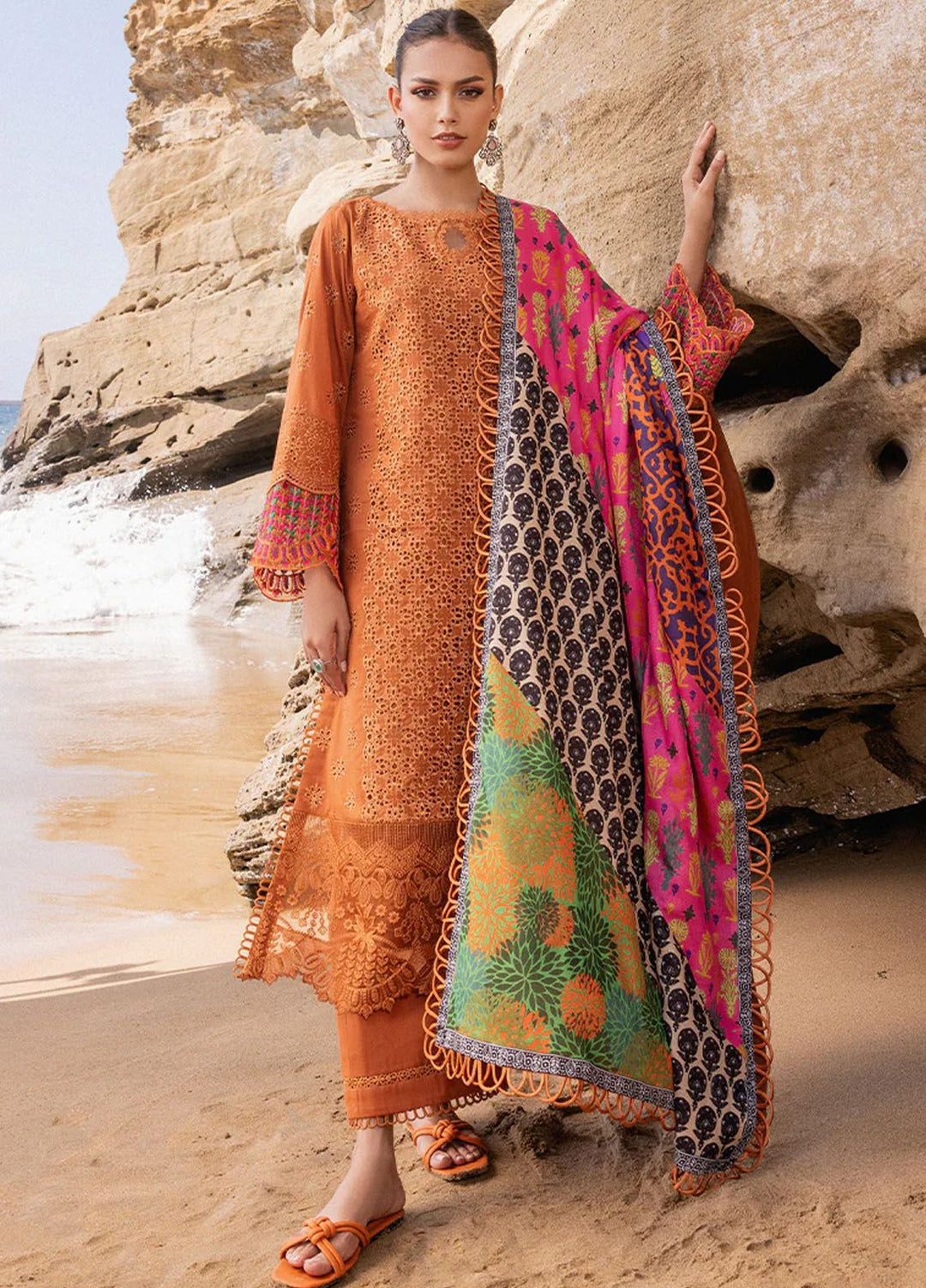 Zainab Chottani Chikankari Lawn Suits Unstitched 3 Piece ZC24CL D-4A Naysa - Summer Collection