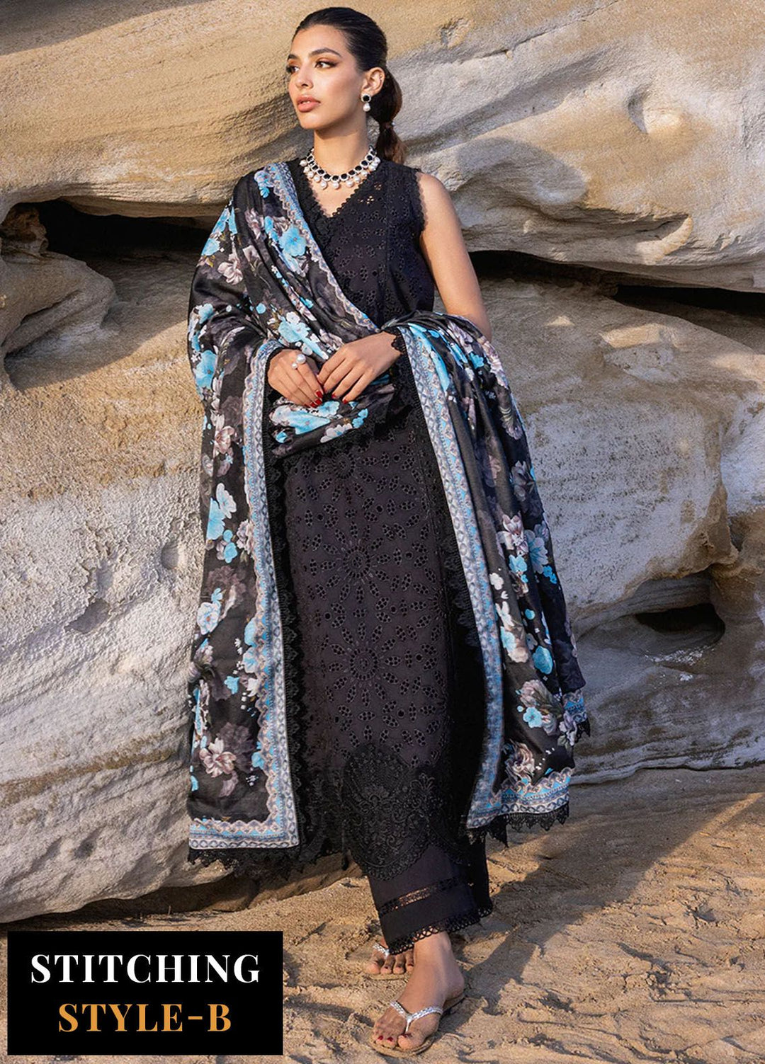 Zainab Chottani Chikankari Lawn Suits Unstitched 3 Piece ZC24CL D-5B Kanza - Summer Collection