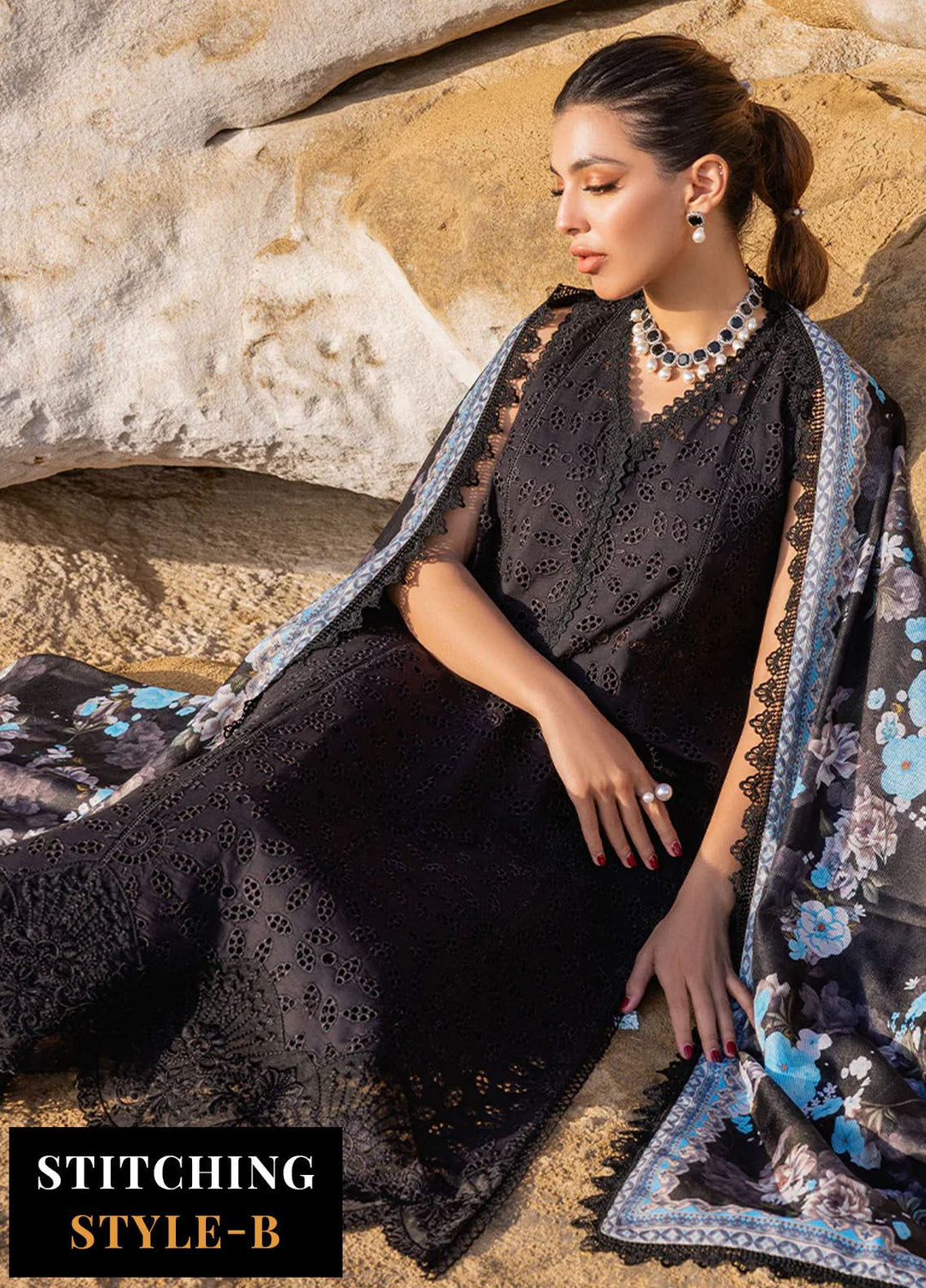 Zainab Chottani Chikankari Lawn Suits Unstitched 3 Piece ZC24CL D-5B Kanza - Summer Collection