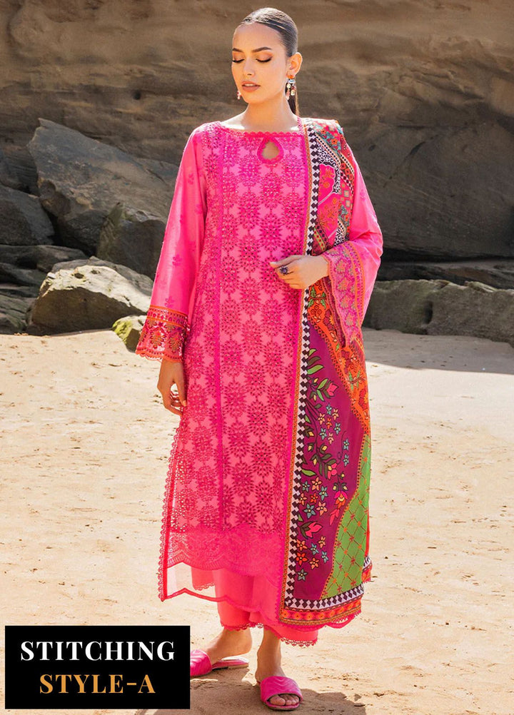 Zainab Chottani Chikankari Lawn Suits Unstitched 3 Piece ZC24CL D-6A Laali - Summer Collection