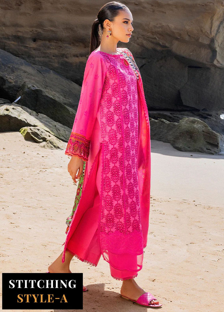 Zainab Chottani Chikankari Lawn Suits Unstitched 3 Piece ZC24CL D-6A Laali - Summer Collection