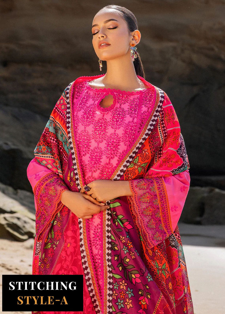 Zainab Chottani Chikankari Lawn Suits Unstitched 3 Piece ZC24CL D-6A Laali - Summer Collection