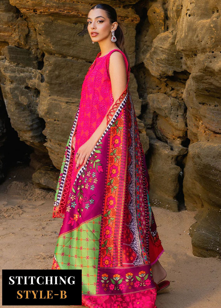 Zainab Chottani Chikankari Lawn Suits Unstitched 3 Piece ZC24CL D-6A Laali - Summer Collection