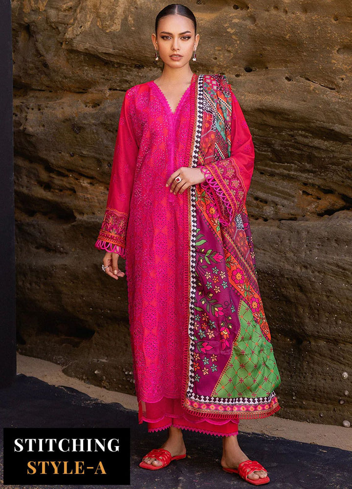 Zainab Chottani Chikankari Lawn Suits Unstitched 3 Piece ZC24CL D-6B Laali - Summer Collection