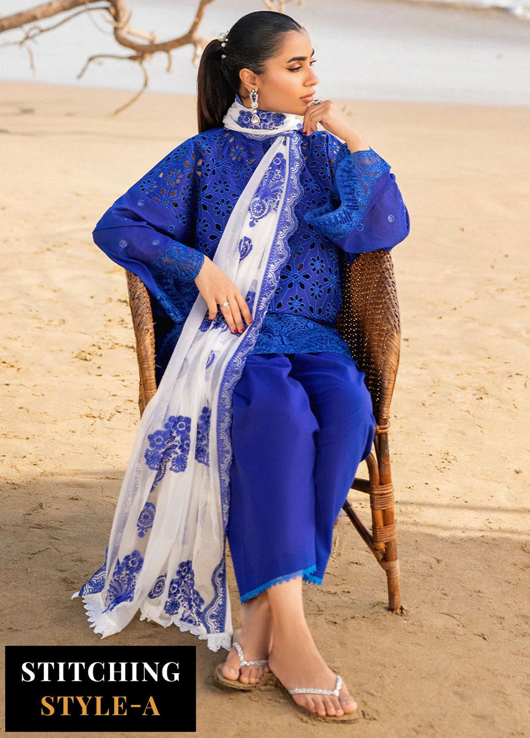 Zainab Chottani Chikankari Lawn Suits Unstitched 3 Piece ZC24CL D-7A Motia - Summer Collection