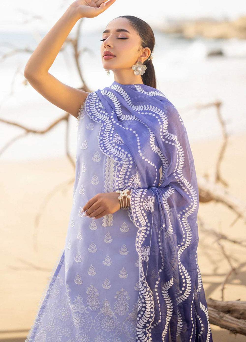 Zainab Chottani Chikankari Lawn Suits Unstitched 3 Piece ZC24CL D-8A Amyra - Summer Collection