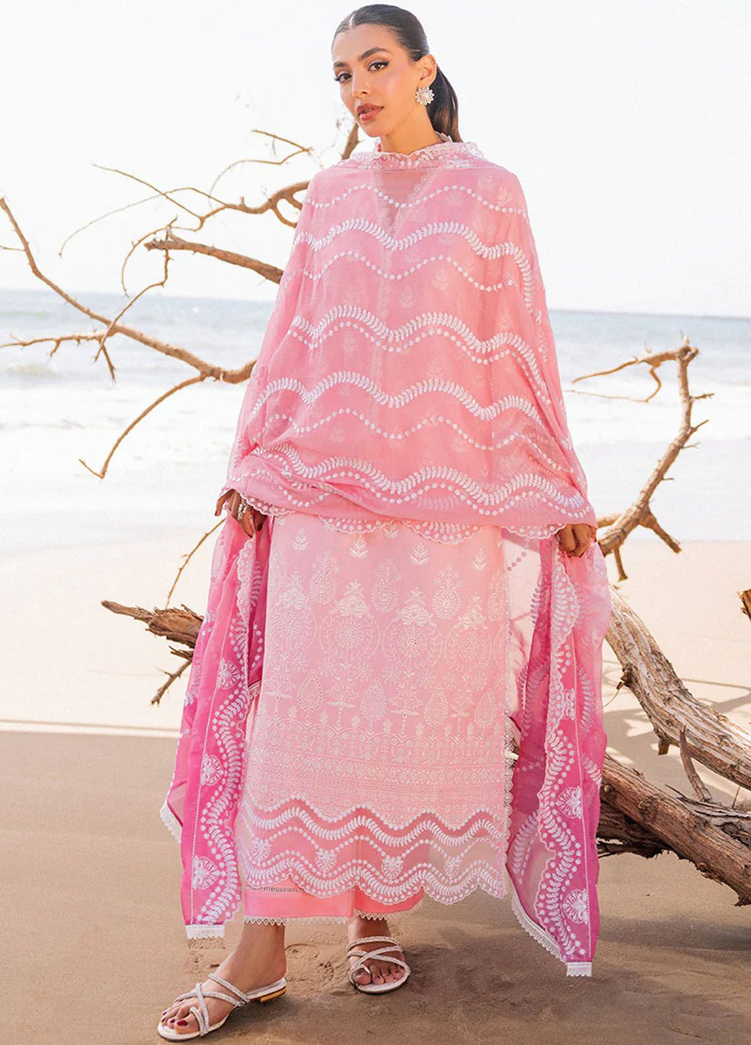 Zainab Chottani Chikankari Lawn Suits Unstitched 3 Piece ZC24CL D-8B Amyra - Summer Collection