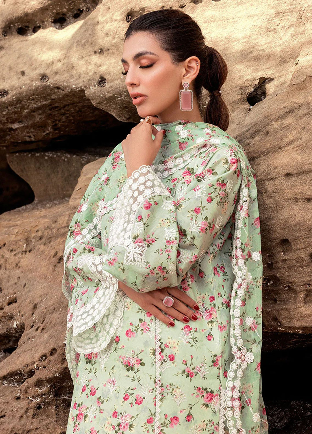 Zainab Chottani Chikankari Lawn Suits Unstitched 3 Piece ZC24CL D-9A Esme - Summer Collection
