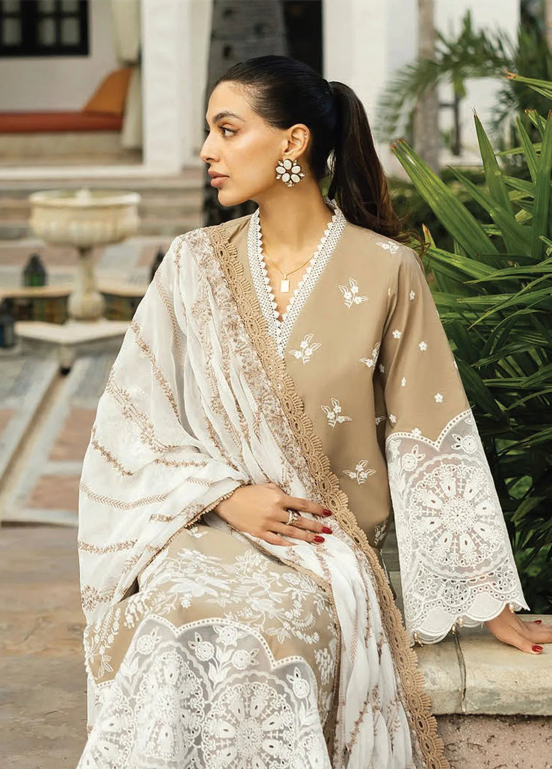 Zainab Chottani Embroidered Chikankari Suits Unstitched 3 Piece ZC25CH D11A Sia - Summer Collection