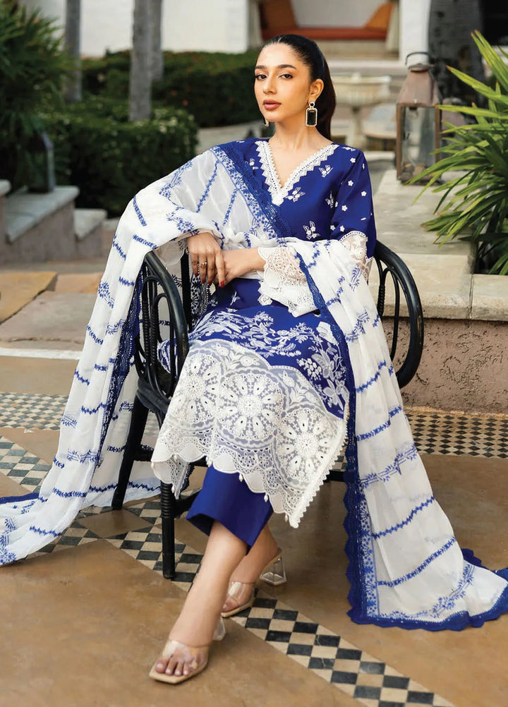 Zainab Chottani Embroidered Chikankari Suits Unstitched 3 Piece ZC25CH D11B Sia - Summer Collection