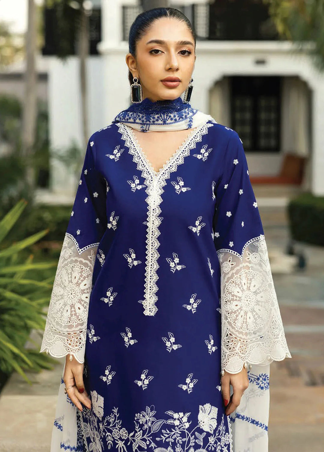 Zainab Chottani Embroidered Chikankari Suits Unstitched 3 Piece ZC25CH D11B Sia - Summer Collection
