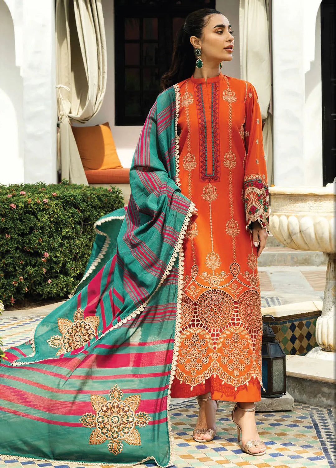 Zainab Chottani Embroidered Chikankari Suits Unstitched 3 Piece ZC25CH D1A Zynah - Summer Collection