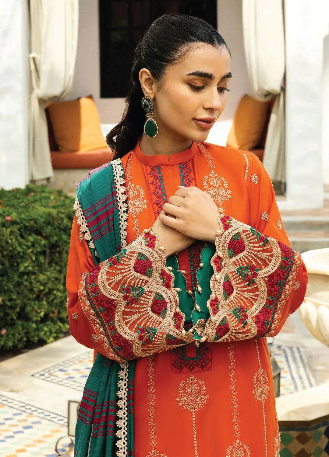 Zainab Chottani Embroidered Chikankari Suits Unstitched 3 Piece ZC25CH D1A Zynah - Summer Collection