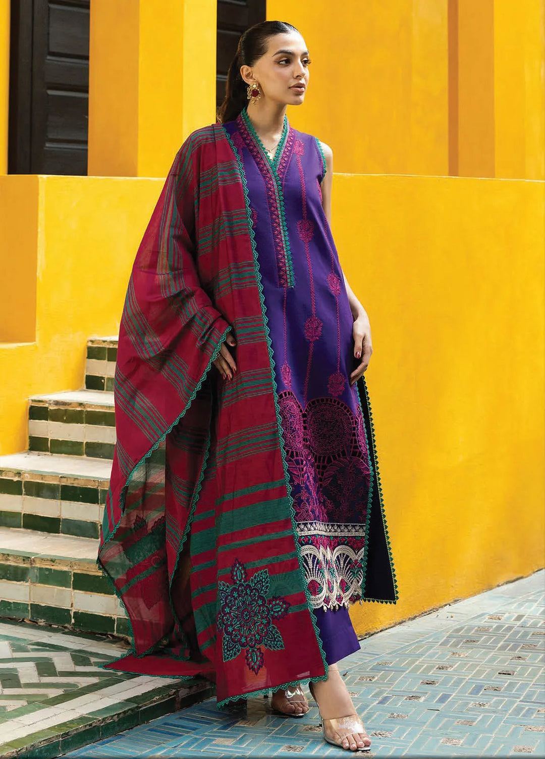 Zainab Chottani Embroidered Chikankari Suits Unstitched 3 Piece ZC25CH D1B Zynah - Summer Collection