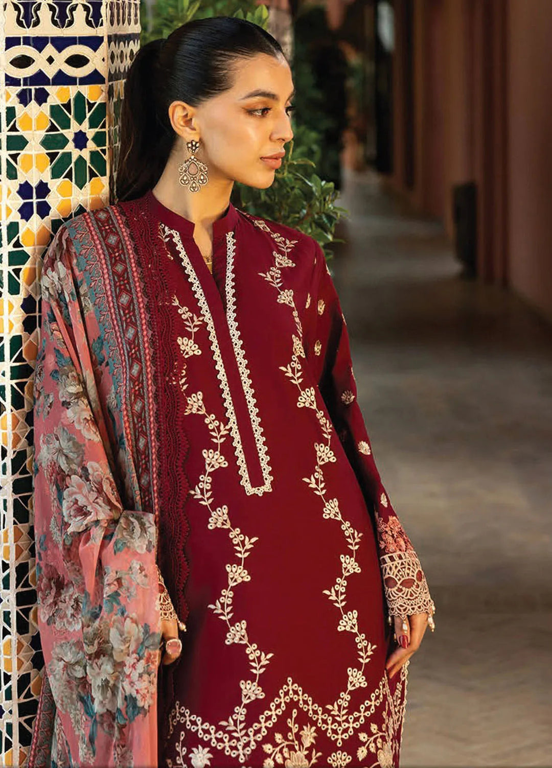 Zainab Chottani Embroidered Chikankari Suits Unstitched 3 Piece ZC25CH D2B Izrah - Summer Collection