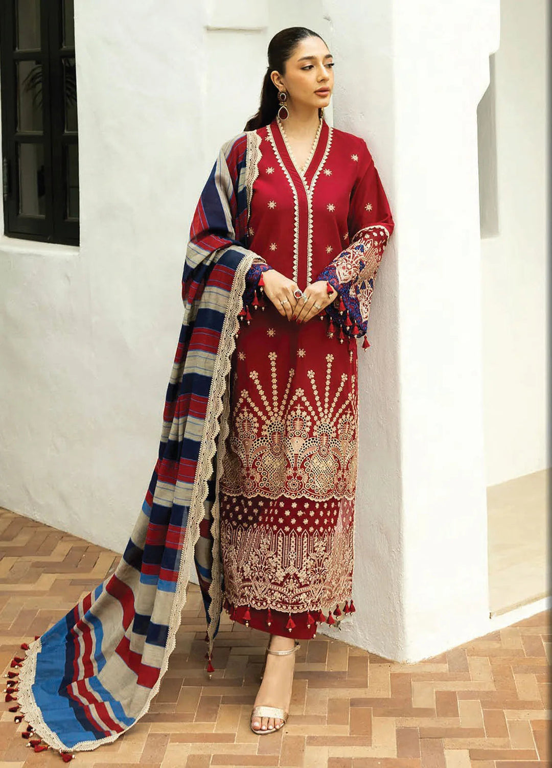 Zainab Chottani Embroidered Chikankari Suits Unstitched 3 Piece ZC25CH D3A Elma - Summer Collection
