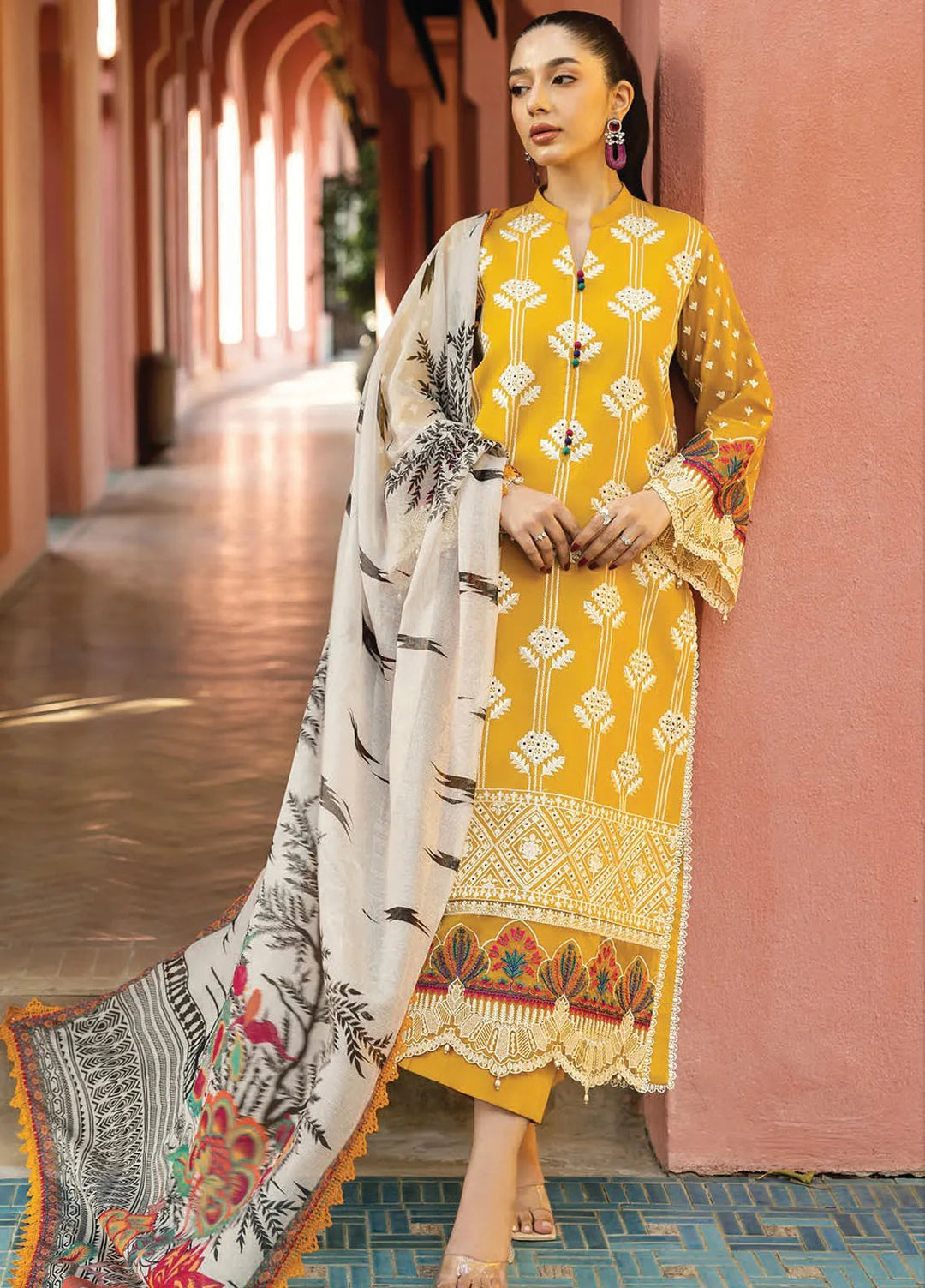 Zainab Chottani Embroidered Chikankari Suits Unstitched 3 Piece ZC25CH D4A Aanya - Summer Collection