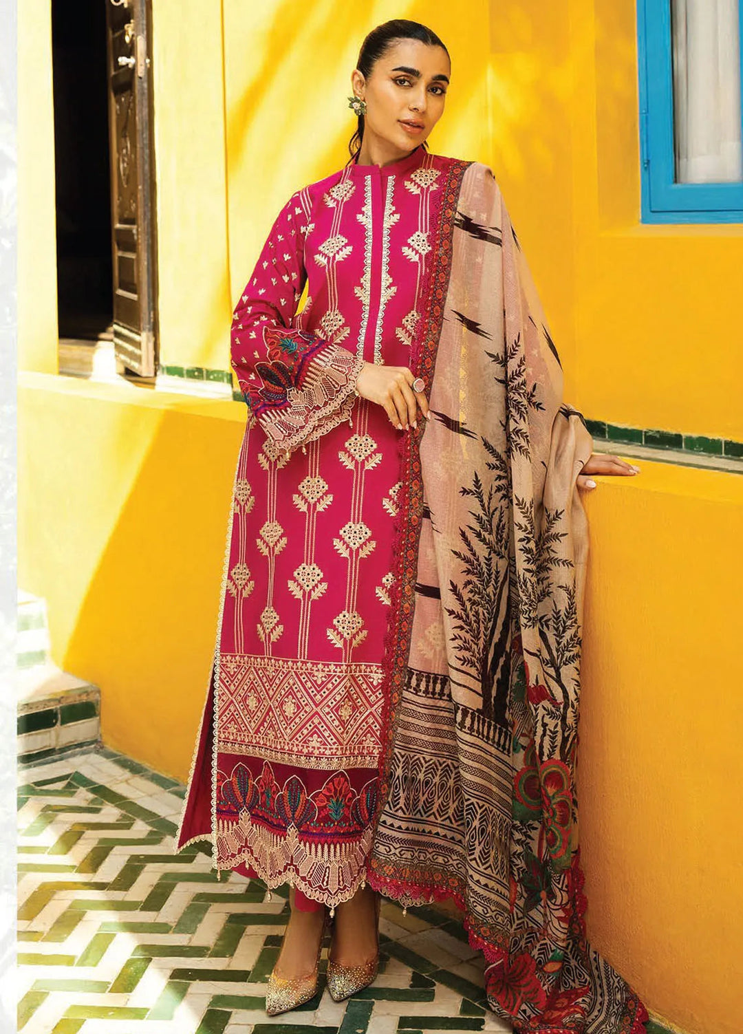 Zainab Chottani Embroidered Chikankari Suits Unstitched 3 Piece ZC25CH D4B Aanya - Summer Collection