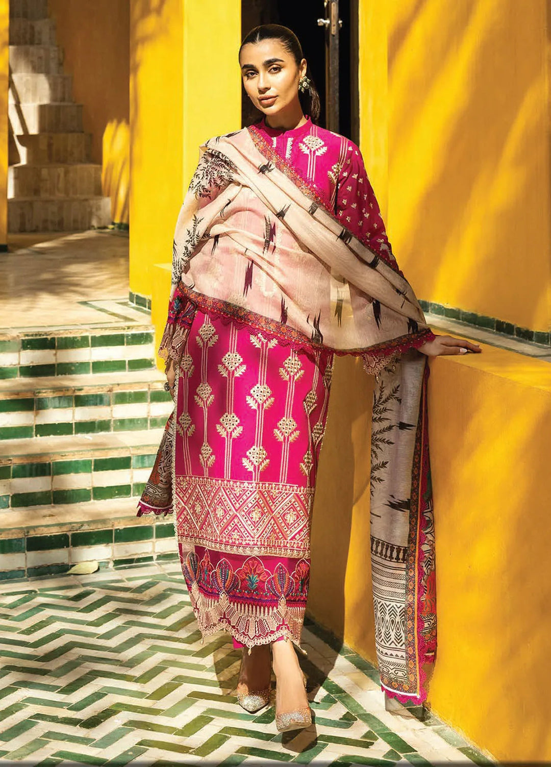 Zainab Chottani Embroidered Chikankari Suits Unstitched 3 Piece ZC25CH D4B Aanya - Summer Collection