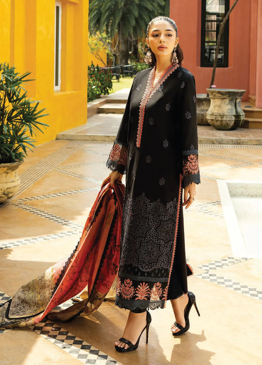 Zainab Chottani Embroidered Chikankari Suits Unstitched 3 Piece ZC25CH D5A Selah - Summer Collection