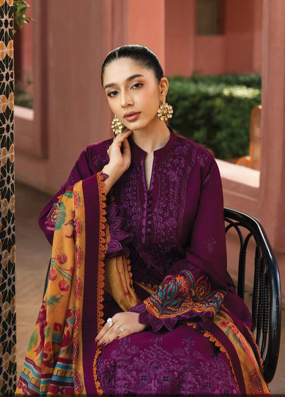 Zainab Chottani Embroidered Chikankari Suits Unstitched 3 Piece ZC25CH D6B Nia - Summer Collection