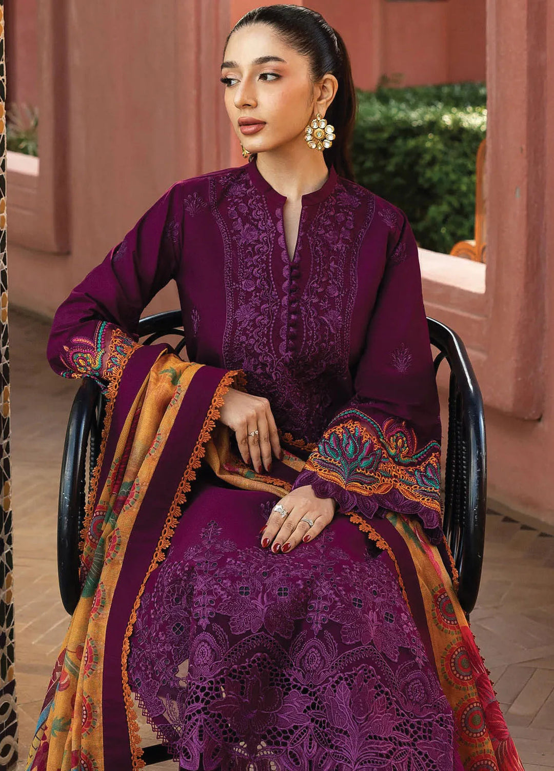 Zainab Chottani Embroidered Chikankari Suits Unstitched 3 Piece ZC25CH D6B Nia - Summer Collection