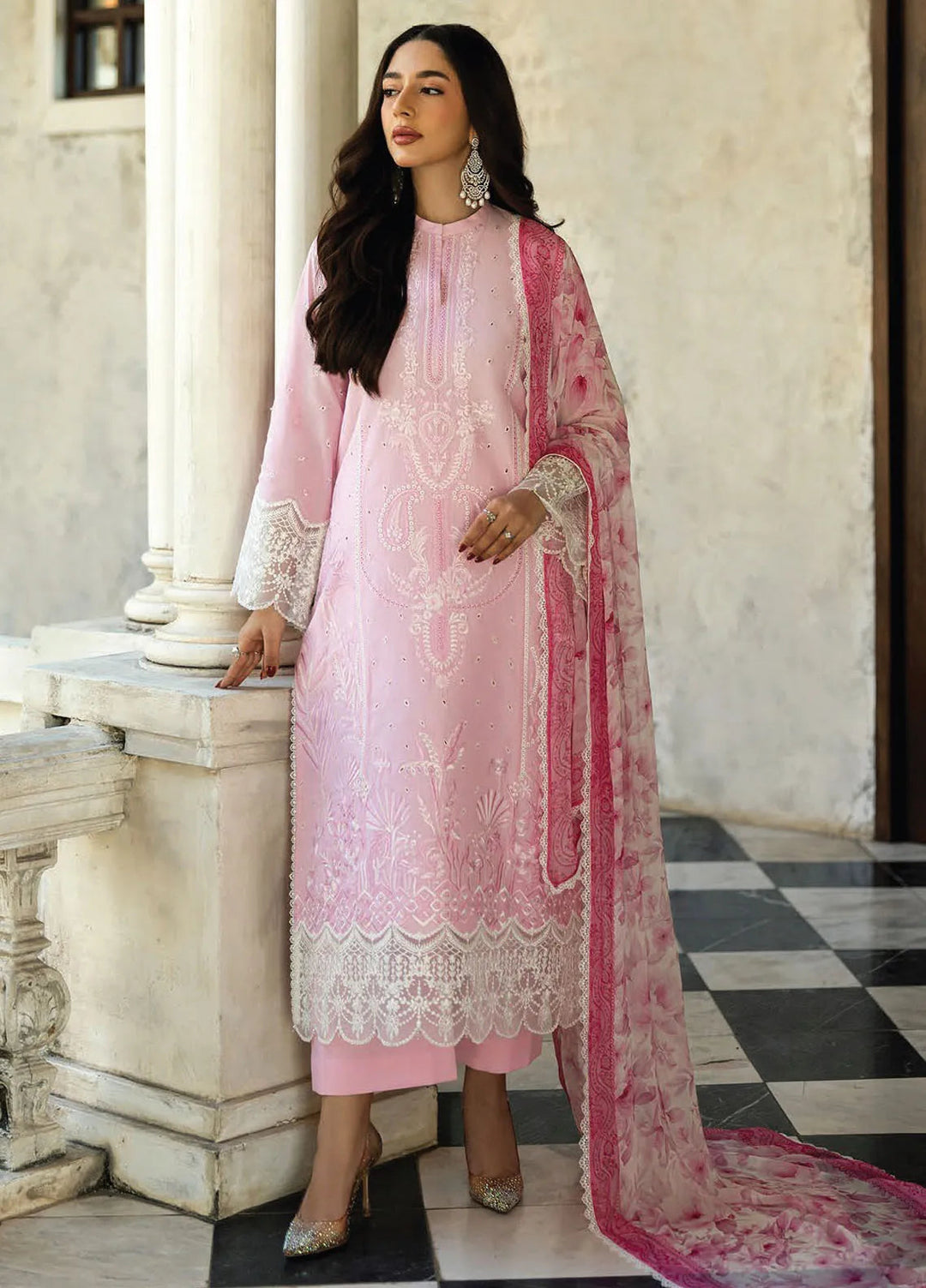 Zainab Chottani Embroidered Chikankari Suits Unstitched 3 Piece ZC25CH D7A Liyah - Summer Collection