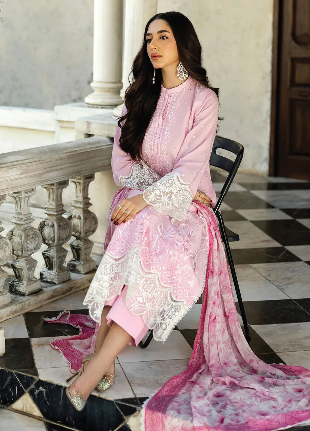 Zainab Chottani Embroidered Chikankari Suits Unstitched 3 Piece ZC25CH D7A Liyah - Summer Collection