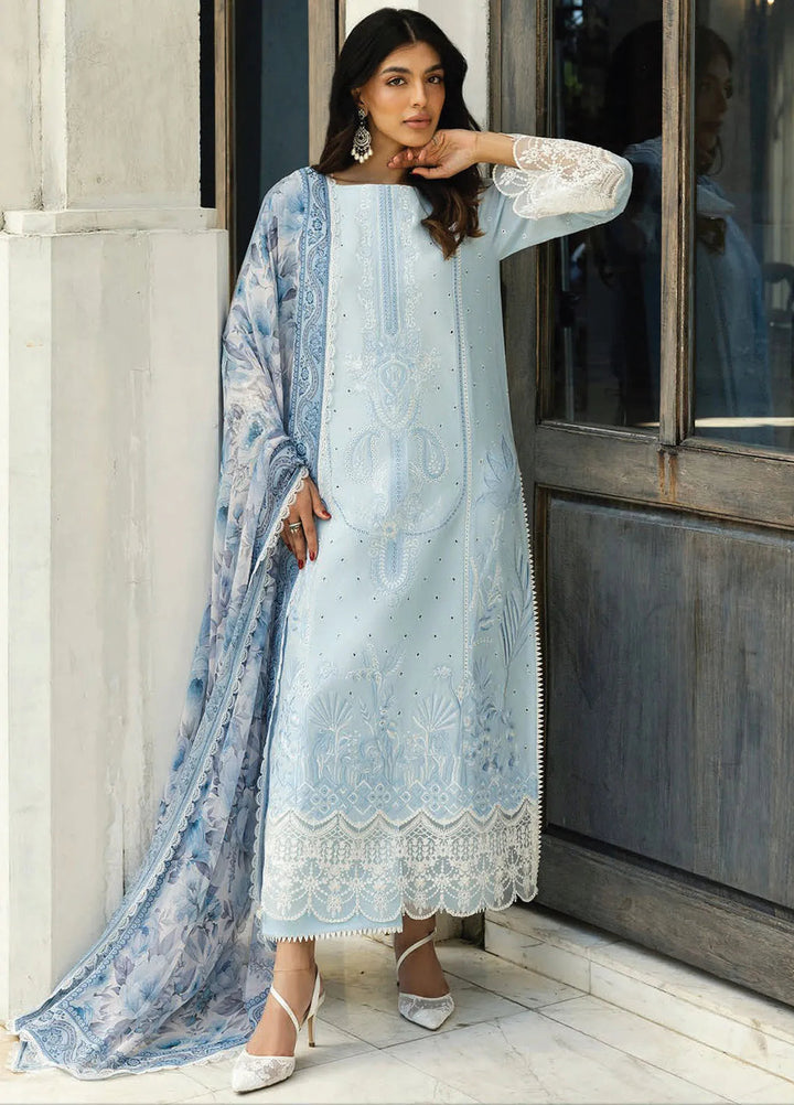 Zainab Chottani Embroidered Chikankari Suits Unstitched 3 Piece ZC25CH D7B Liyah - Summer Collection