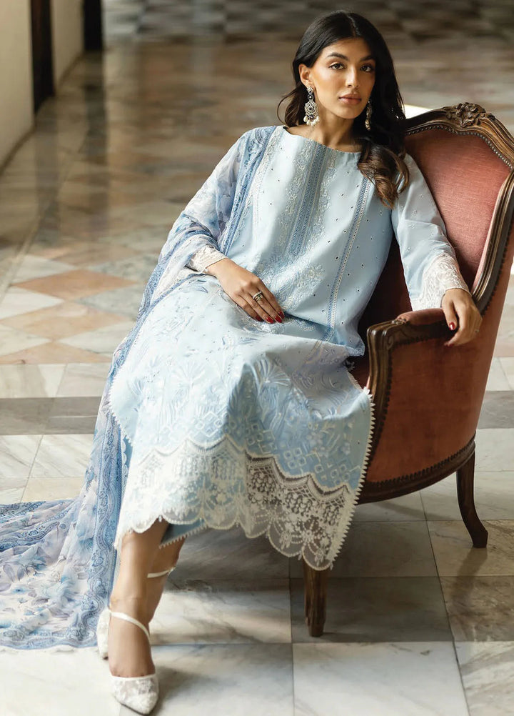 Zainab Chottani Embroidered Chikankari Suits Unstitched 3 Piece ZC25CH D7B Liyah - Summer Collection